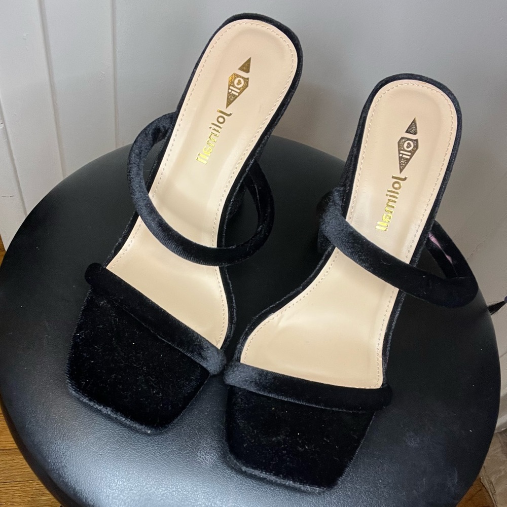 Black Velvet Heels
